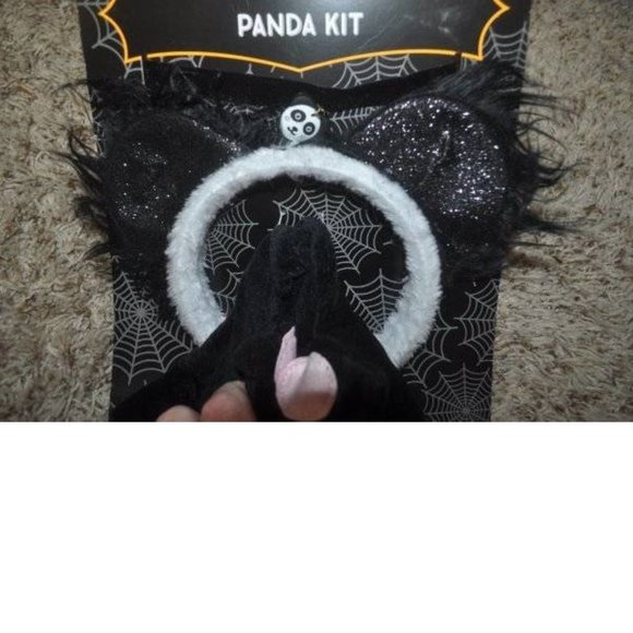 Panda Bear Kit 14+ Black Pink Headband Choker 4 Pc Halloween Costume Accessory - Picture 3 of 3